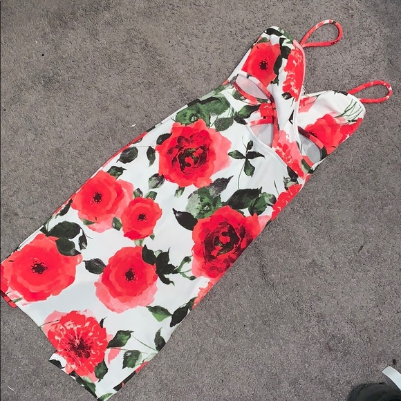Dresses & Skirts - Spaghetti Strap cutout Floral Dress Dresses & Skirts - Spaghetti Strap cutout Floral Dress